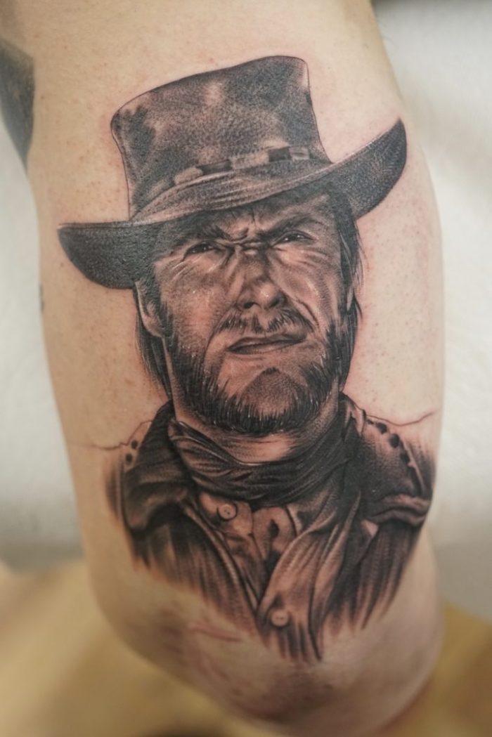 Clint Eastwood Portrait Tattoo Love n Hate