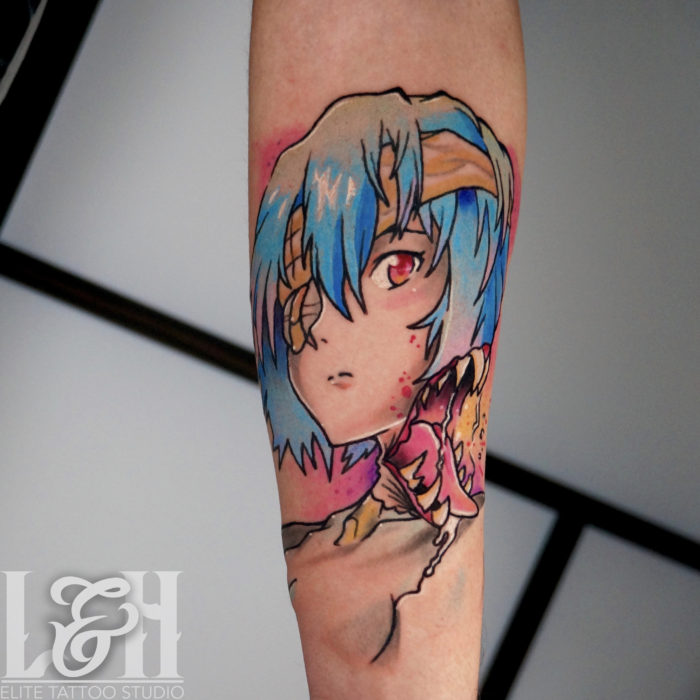 Color Rei Anime Tattoo - Love n Hate