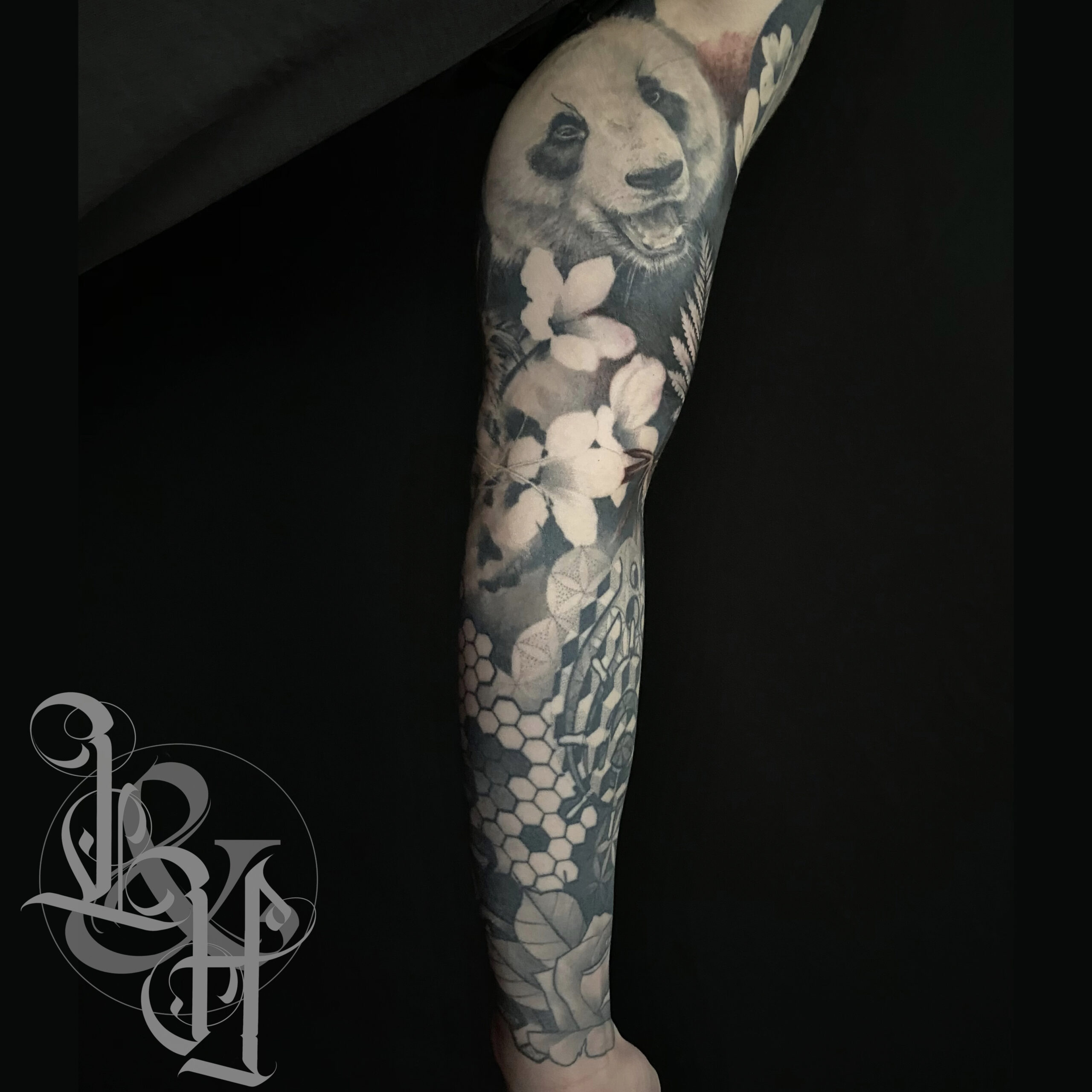 Japanese sleeve tattoo in progress Black and grey full sleeve