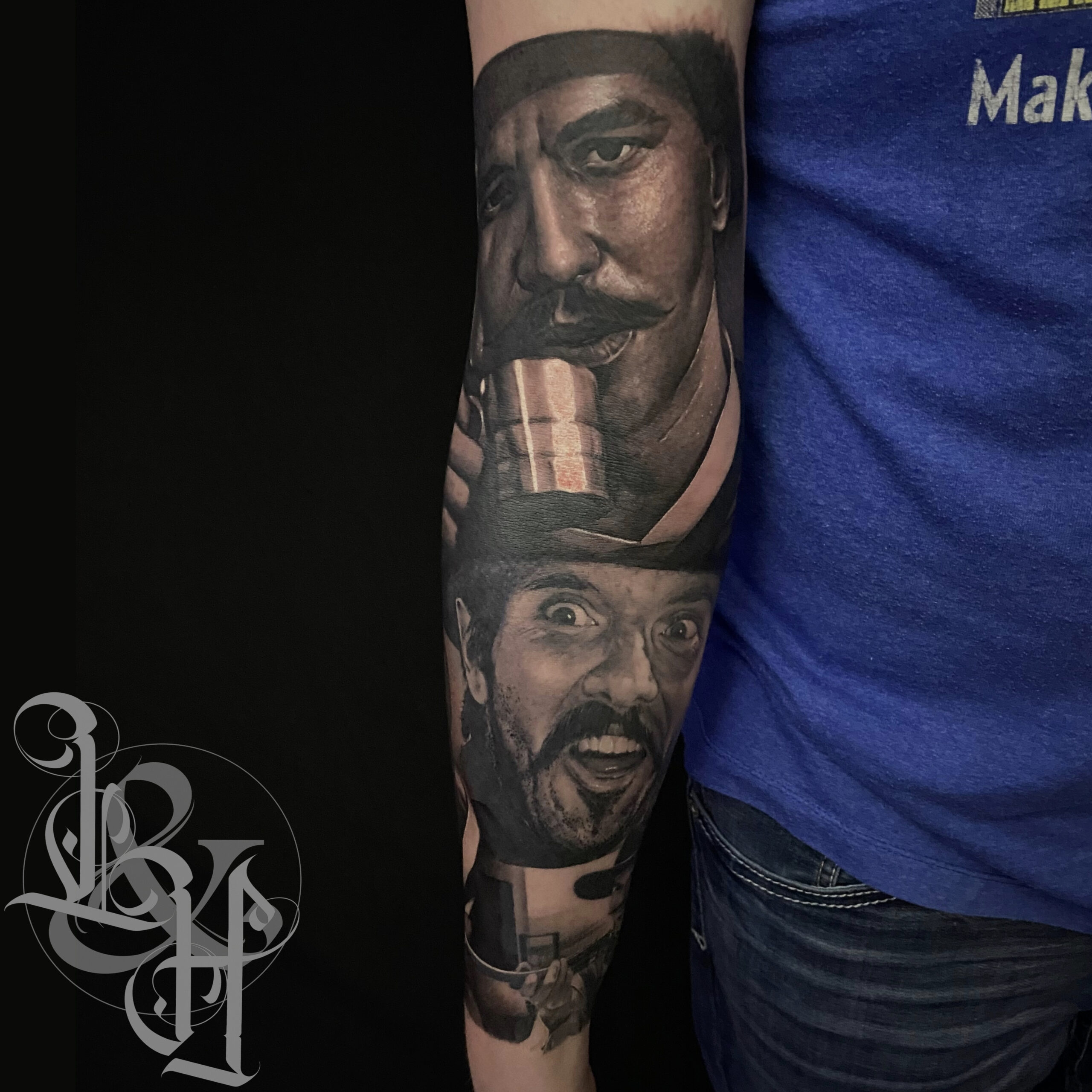Black and Grey Doc Holliday Portrait Tattoo - Love n Hate