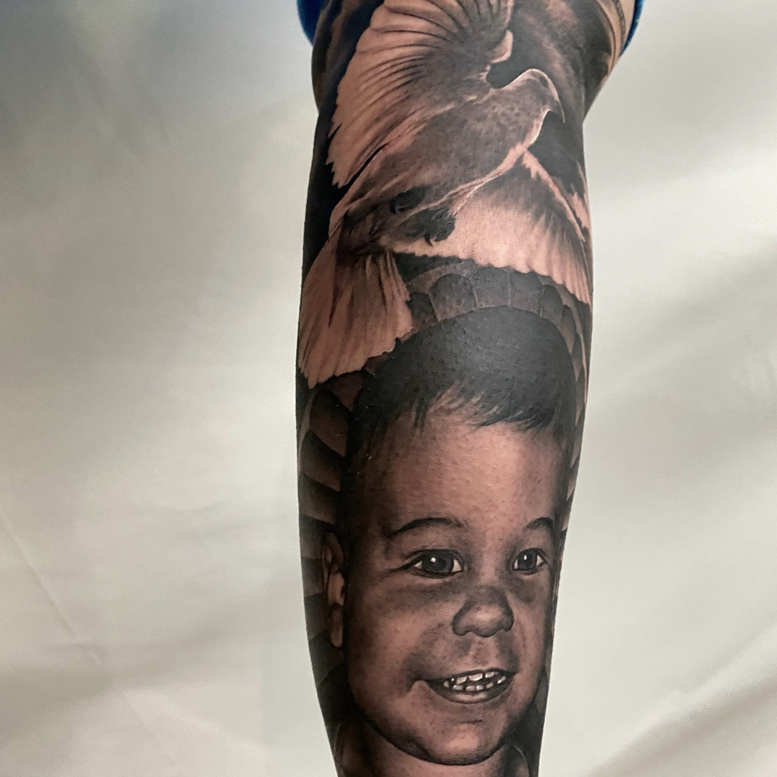 Infamous Tattoo Company  Tattoos  Realistic  Memorial Portrait of  Clients Dad