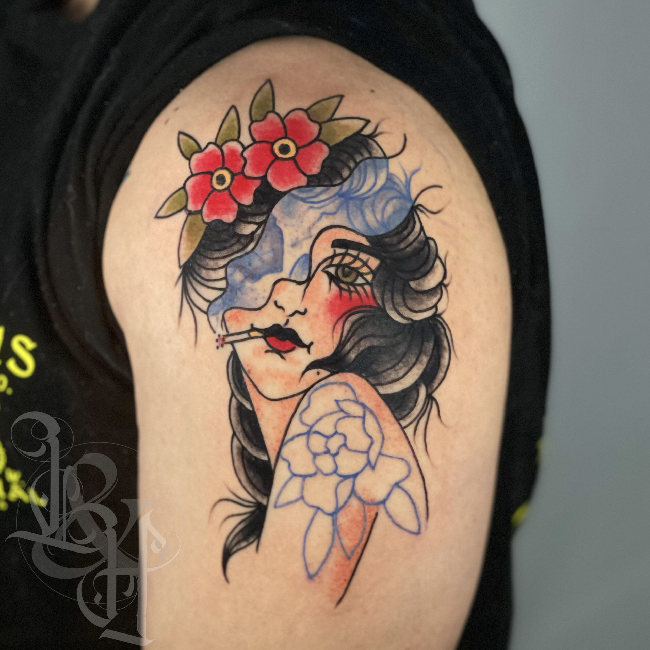 Lucky Cat Tattoo Studio  Traditional lady  Done by Tattoos by Sarah  Hobbs  Facebook