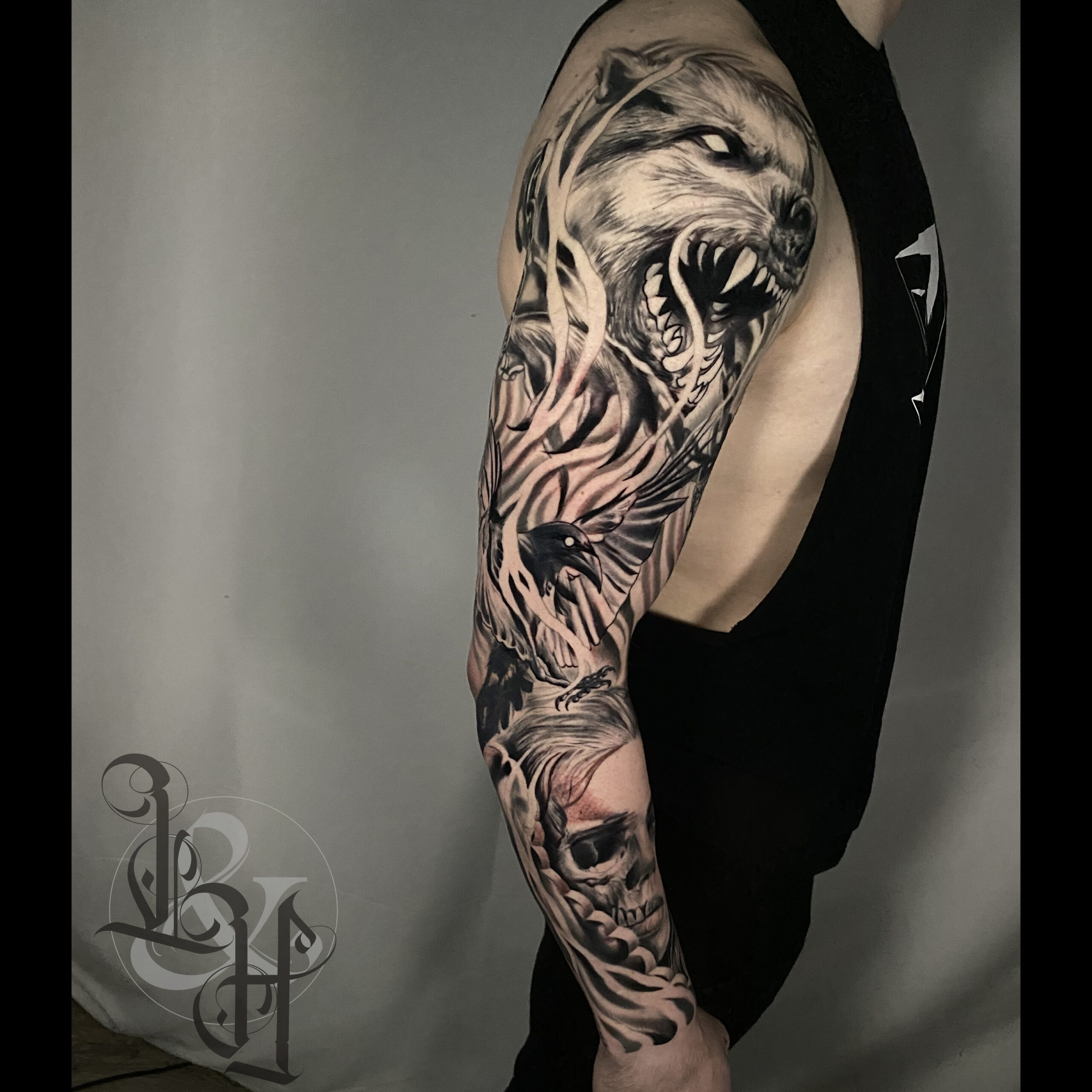 Dark Skeleton Raven Moth Tattoo Stock Illustration 2023391207  Shutterstock